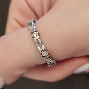 925 Thailand CZ Baguette Stone Band Ring